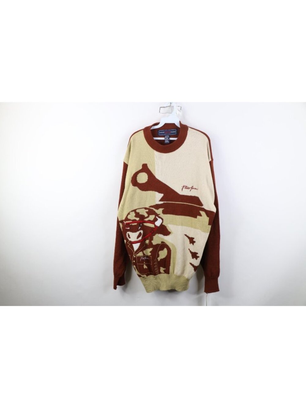 Deadstock Vtg 90s Y2K Phat Farm Mens 2XL Spell Out Military Tank Knit Sweater